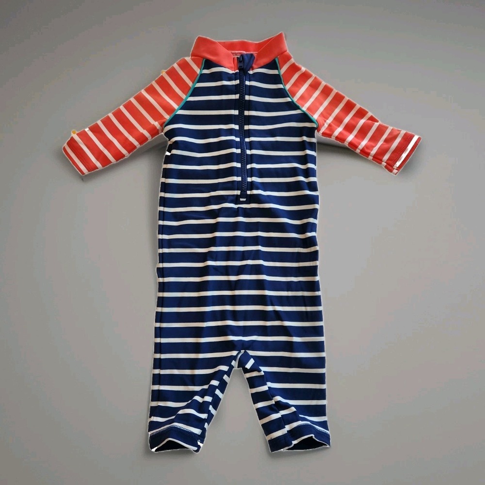 Baby Boden UV Protection Swimwear Blue and Red‎ Stripe - Size: 3-6 M (68cm)
